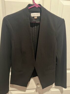 Calvin Klein Black Women's Open-Front Tailored Blazer